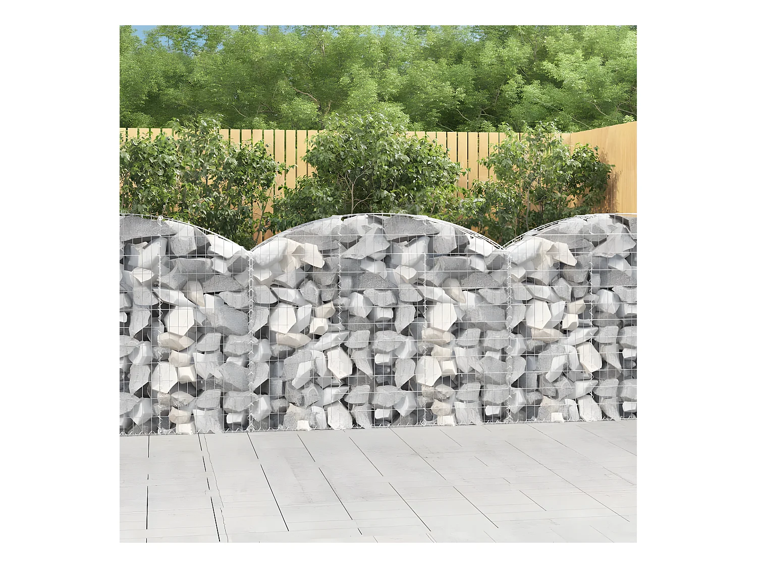 Panier de gabions arqué 150x30x100/120 cm Fer galvanisé