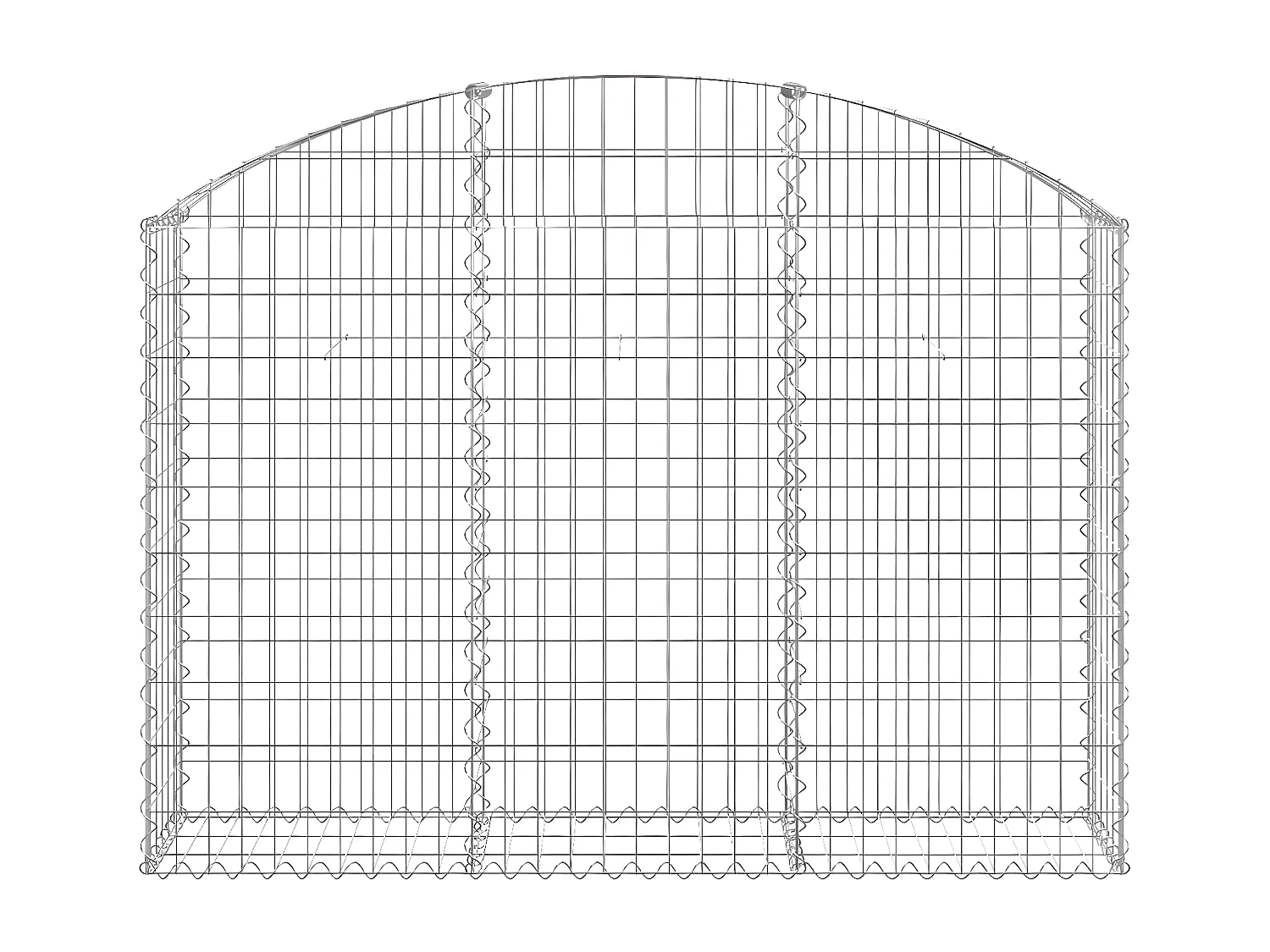 Panier de gabions arqué 150x30x100/120 cm Fer galvanisé