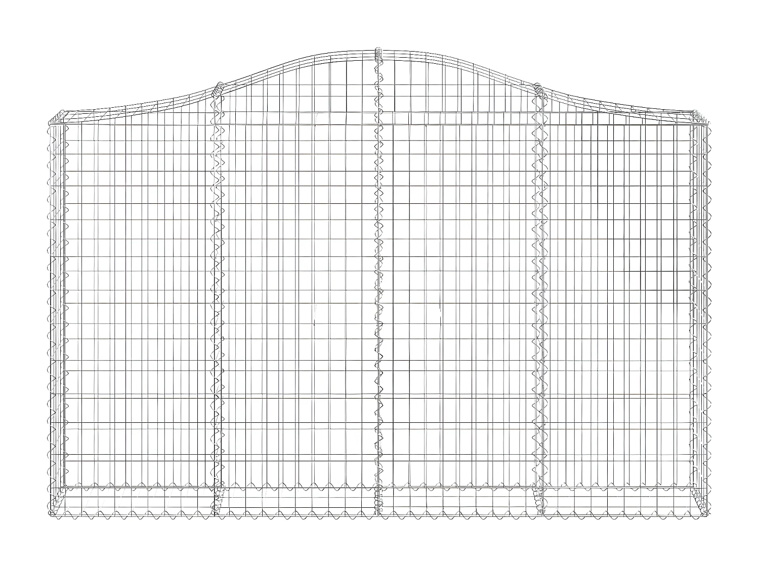 Cestas gaviones 15 unidades forma de arco hierro 200x30x120/140 cm