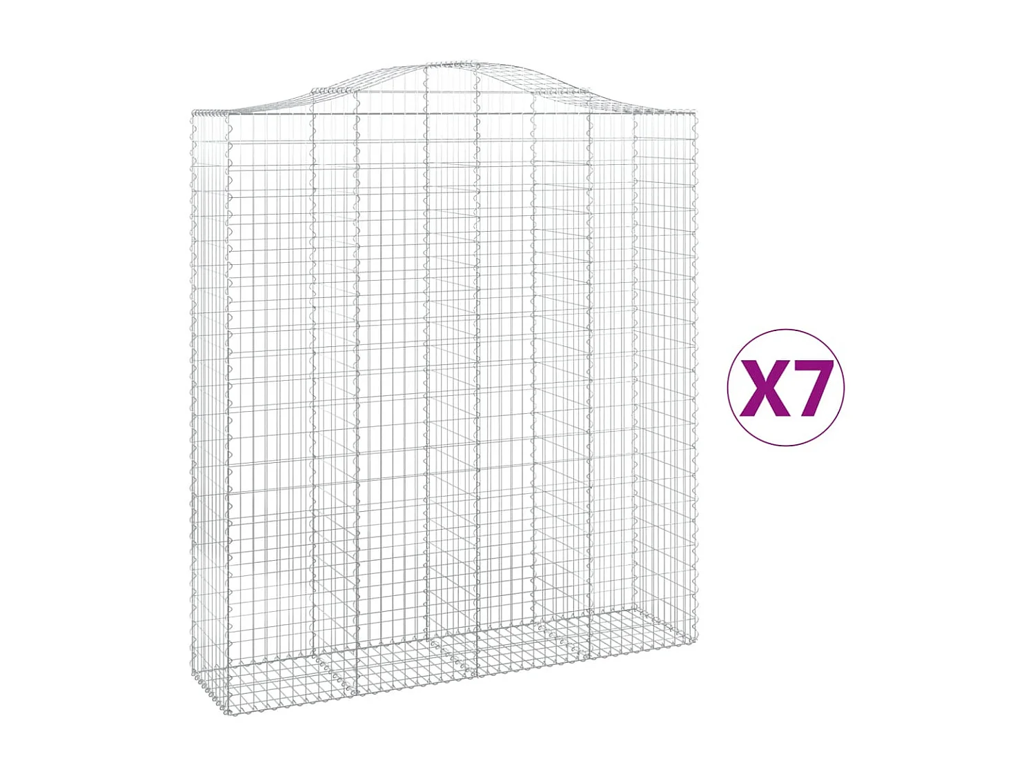 Cestos gabião arqueados 7peças 200x50x220/240cm ferro galvanizado