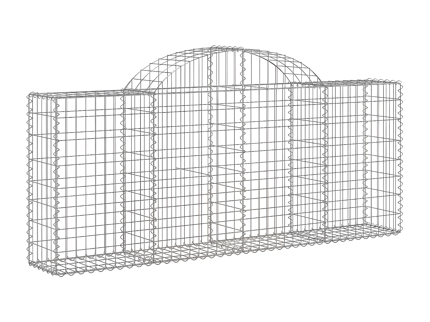 Paniers à gabions arqués 50 pièces 200x30x80/100 cm Fer galvanisé