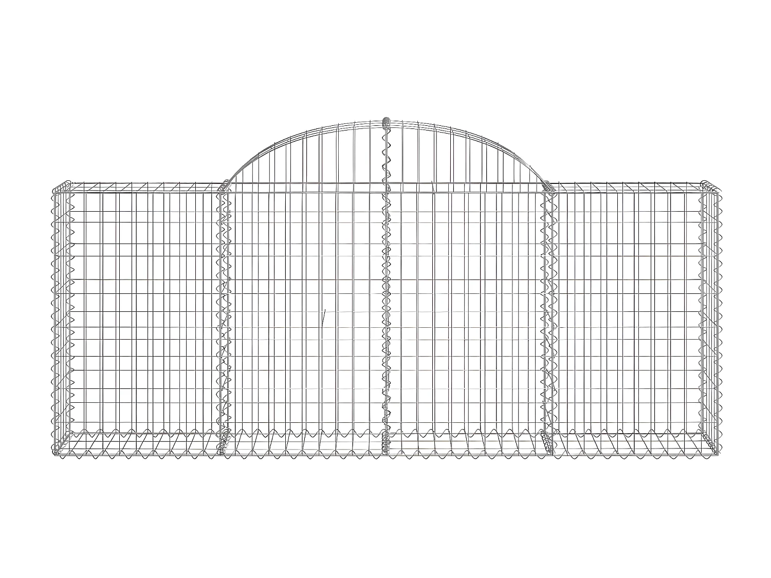 Paniers à gabions arqués 50 pièces 200x30x80/100 cm Fer galvanisé