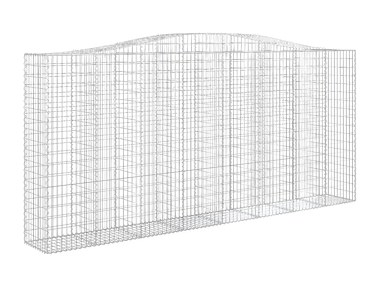 Panier de gabions arqué 400x50x180/200 cm Fer galvanisé