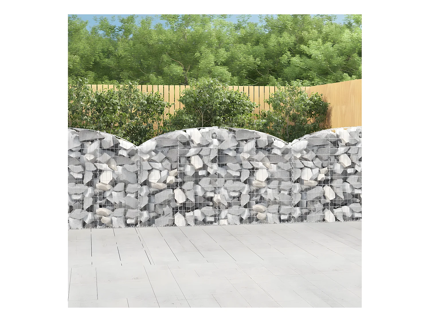 Panier de gabions arqué 200x30x100/120 cm Fer galvanisé