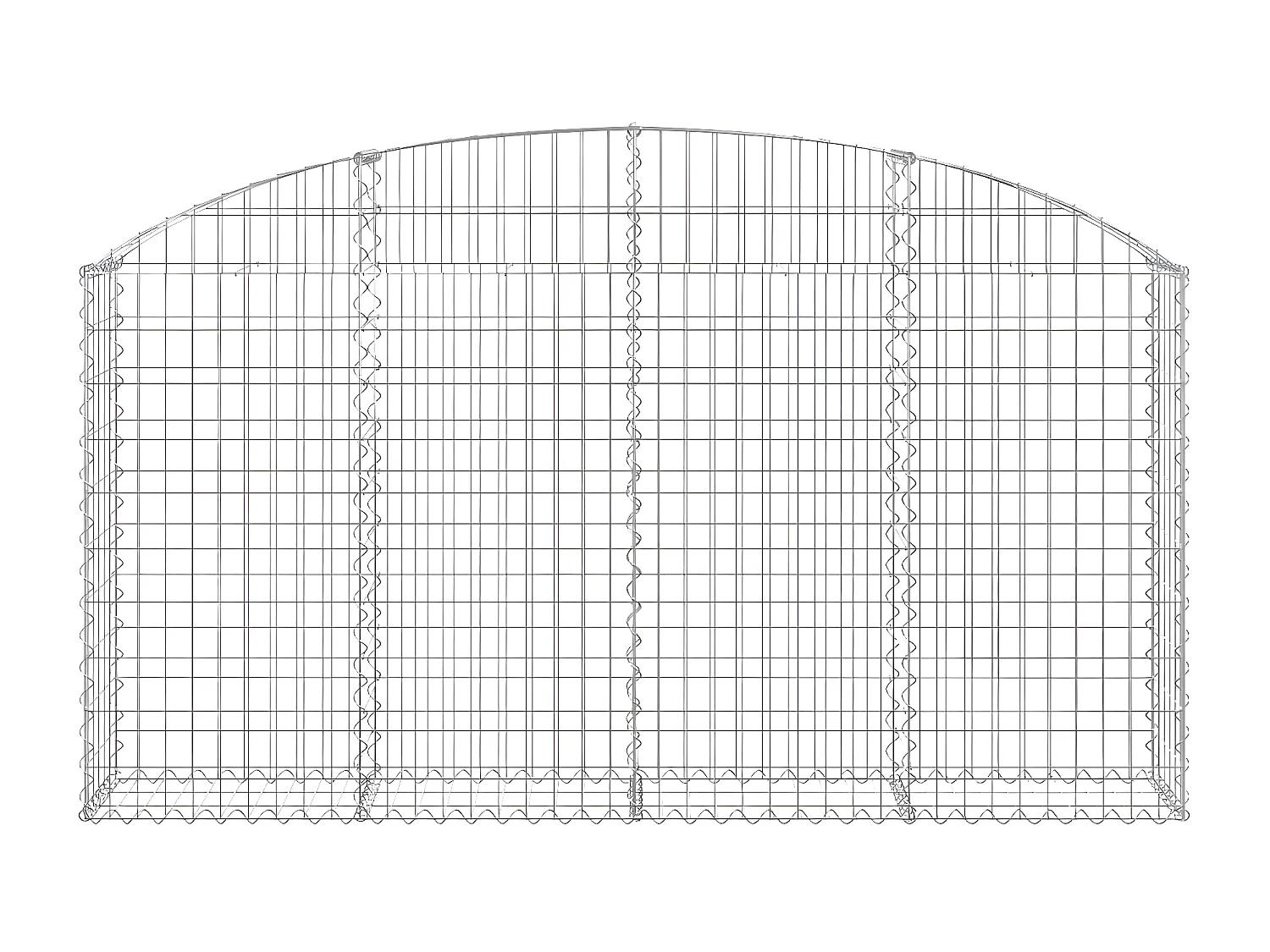 Cesto gabião arqueado 200x30x100/120 cm ferro galvanizado