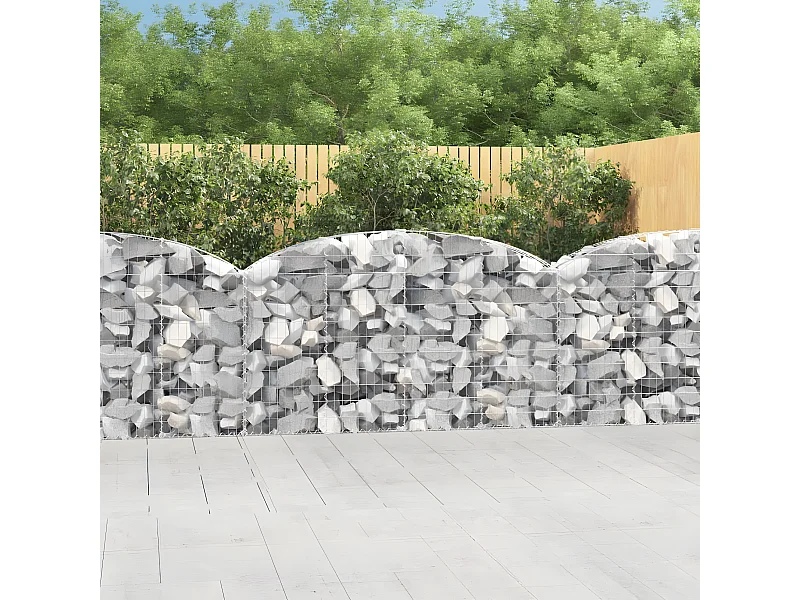 Panier de gabions arqué 200x30x100/120 cm Fer galvanisé