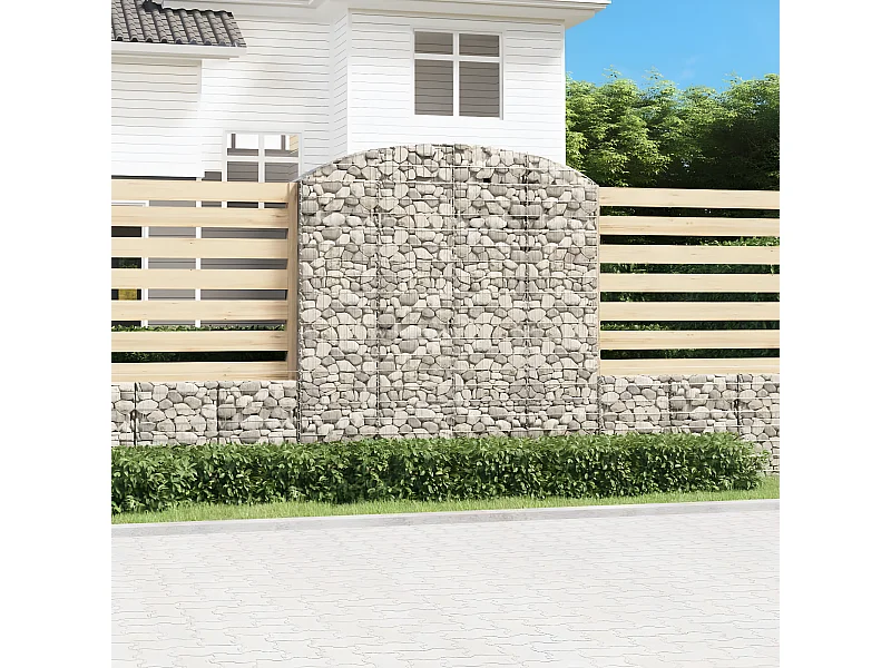 Cesta gaviones forma arco hierro galvanizado 200x50x200/220 cm