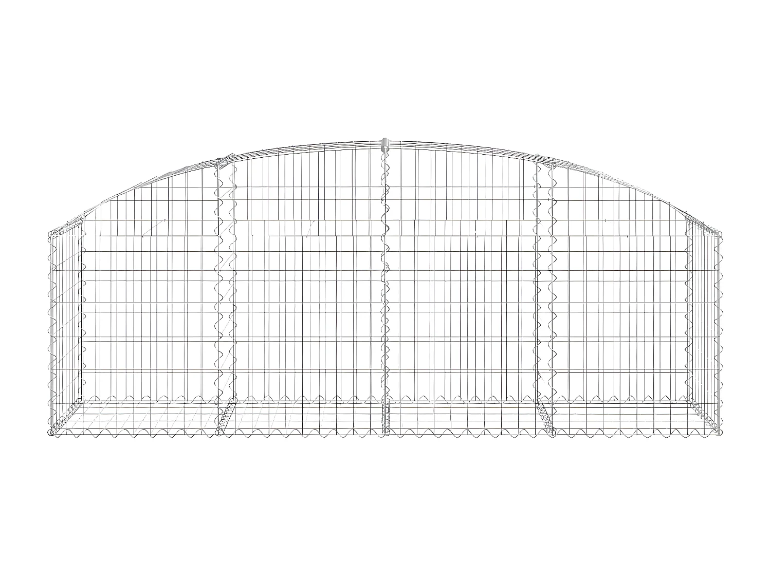 Cesto gabião arqueado 200x50x60/80 cm ferro galvanizado