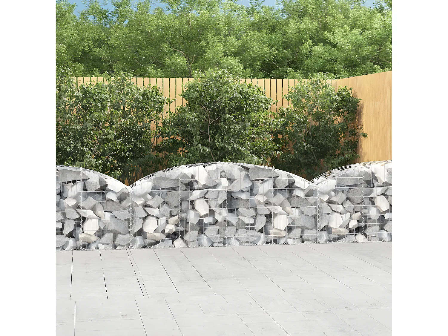 Panier de gabions arqué 200x50x60/80 cm Fer galvanisé