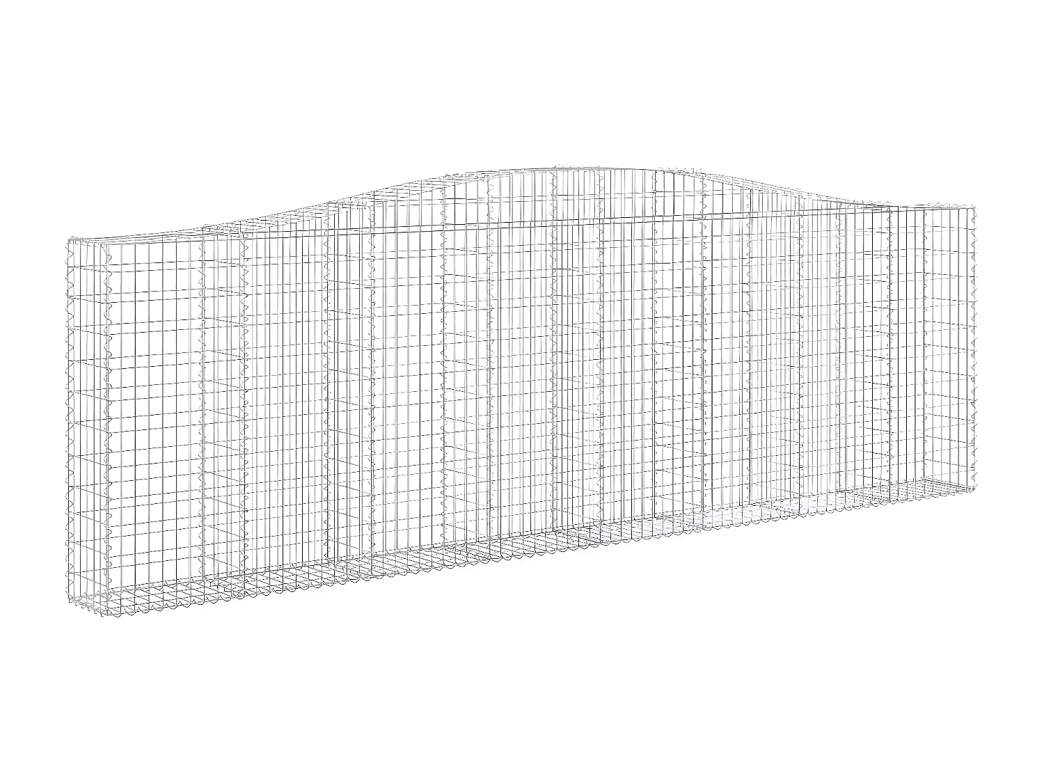 Paniers à gabions arqués 15 pièces 400x30x120/140 cm Fer galvanisé
