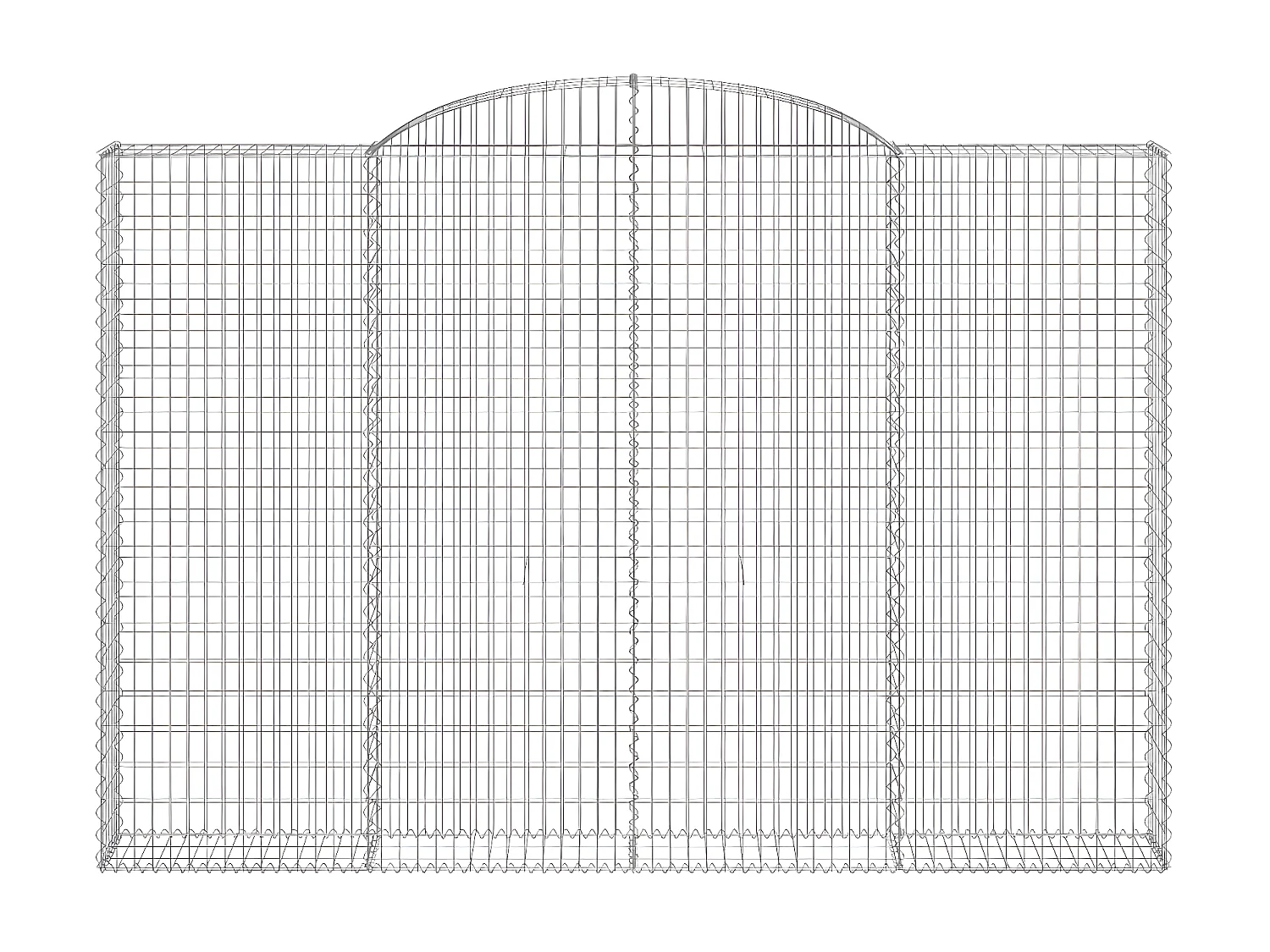 Cesto gabião arqueado 300x30x200/220 cm ferro galvanizado