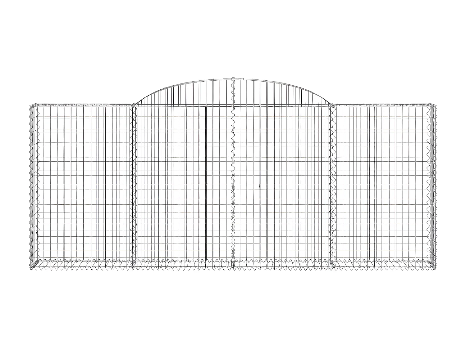 Paniers à gabions arqués 25 pièces 300x30x120/140 cm fer galvanisé