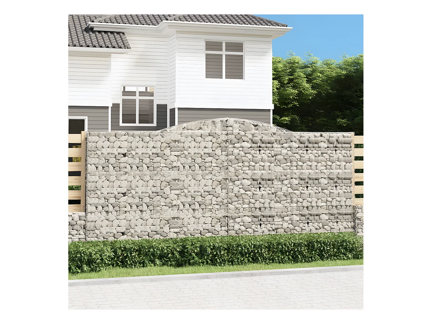 Cesta gaviones forma arco hierro galvanizado 400x30x180/200 cm