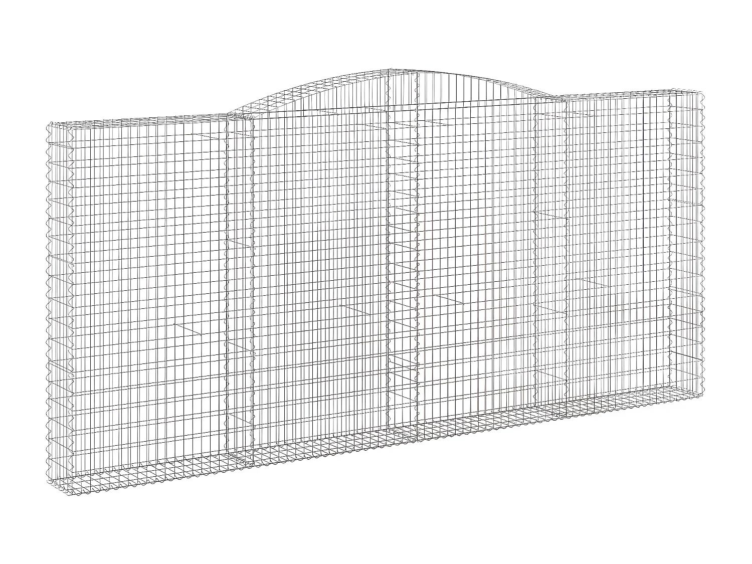 Panier de gabions arqué 400x30x180/200 cm Fer galvanisé