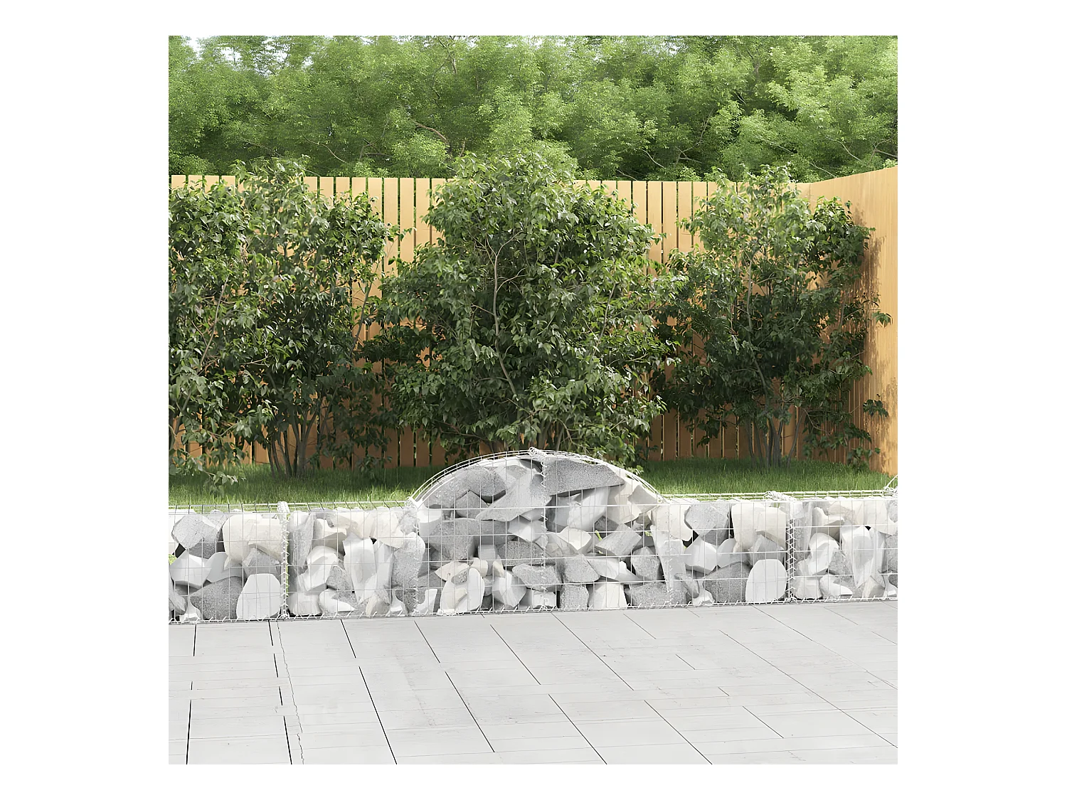 Cestas de gaviones 15 unidades forma de arco hierro 200x30x40/60 cm