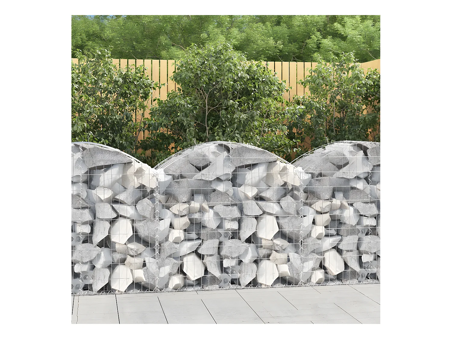 Panier de gabions arqué 100x50x80/100 cm Fer galvanisé