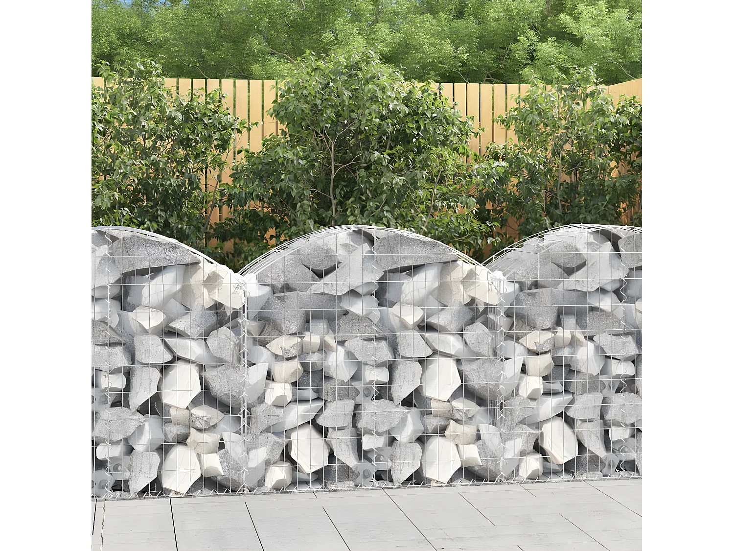 Panier de gabions arqué 100x50x80/100 cm Fer galvanisé