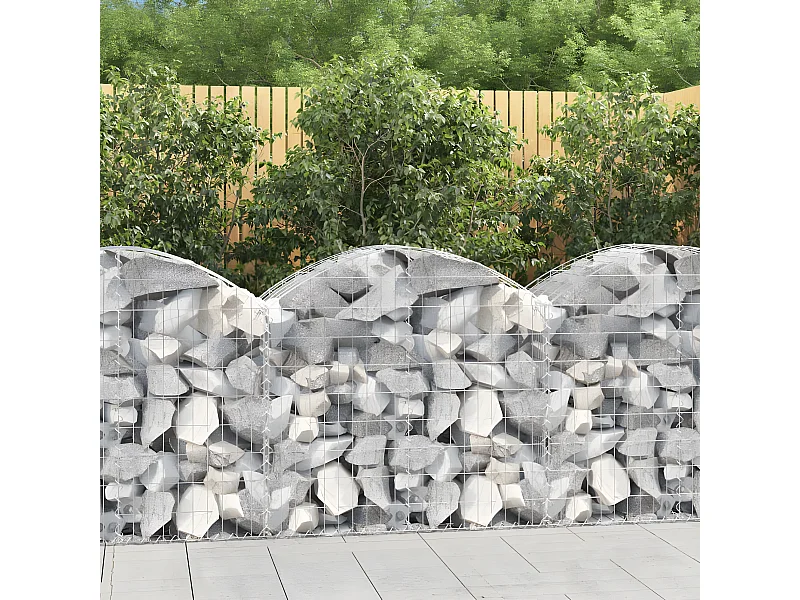 Panier de gabions arqué 100x50x80/100 cm Fer galvanisé