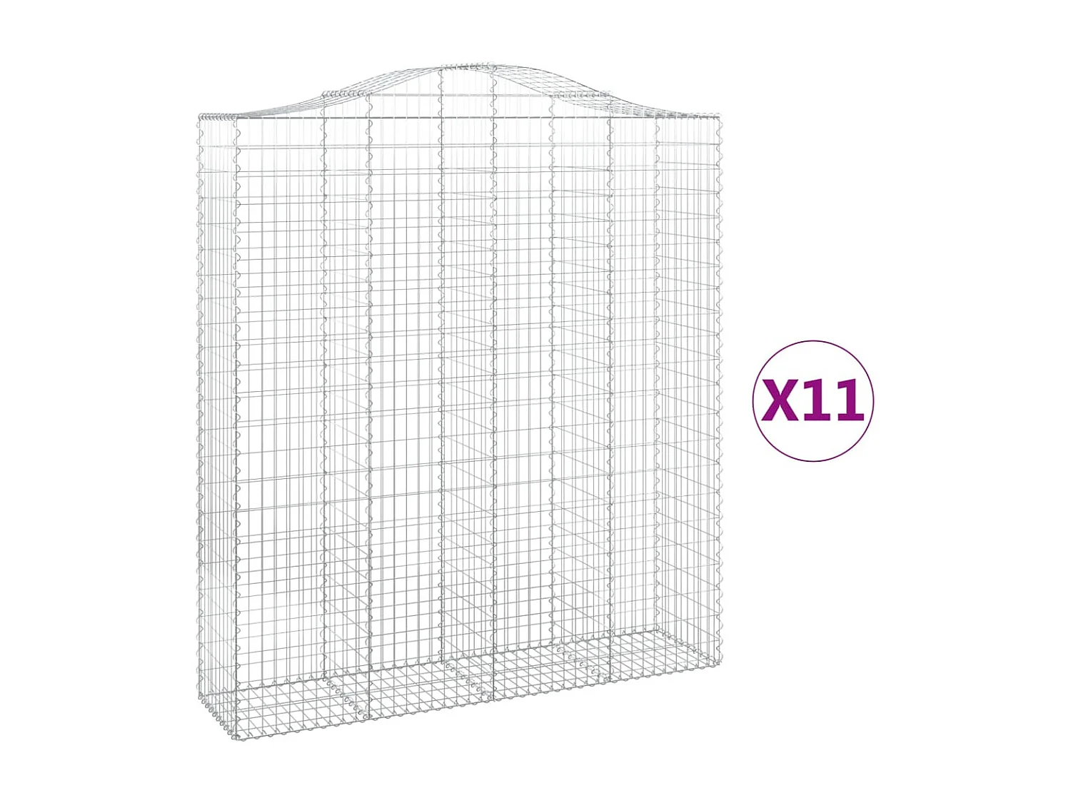 Paniers à gabions arqués 11 pièces 200x50x220/240 cm Fer galvanisé