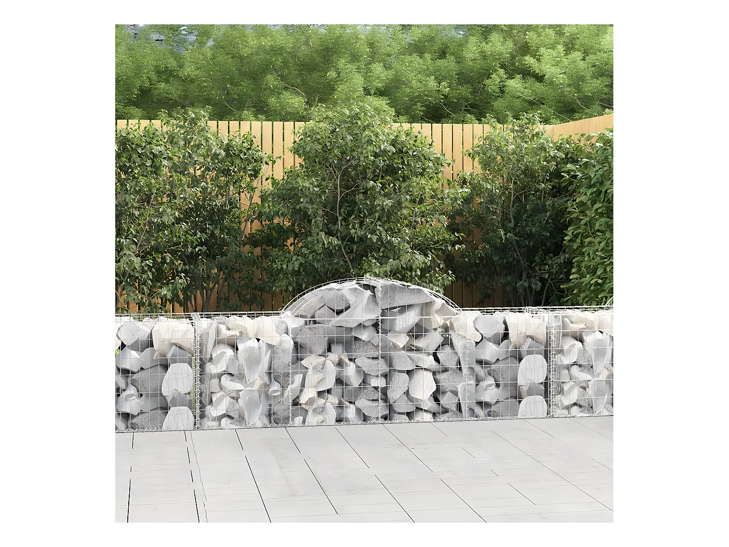 Panier de gabions arqué 200x50x60/80 cm Fer galvanisé