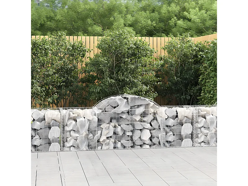 Panier de gabions arqué 200x50x60/80 cm Fer galvanisé