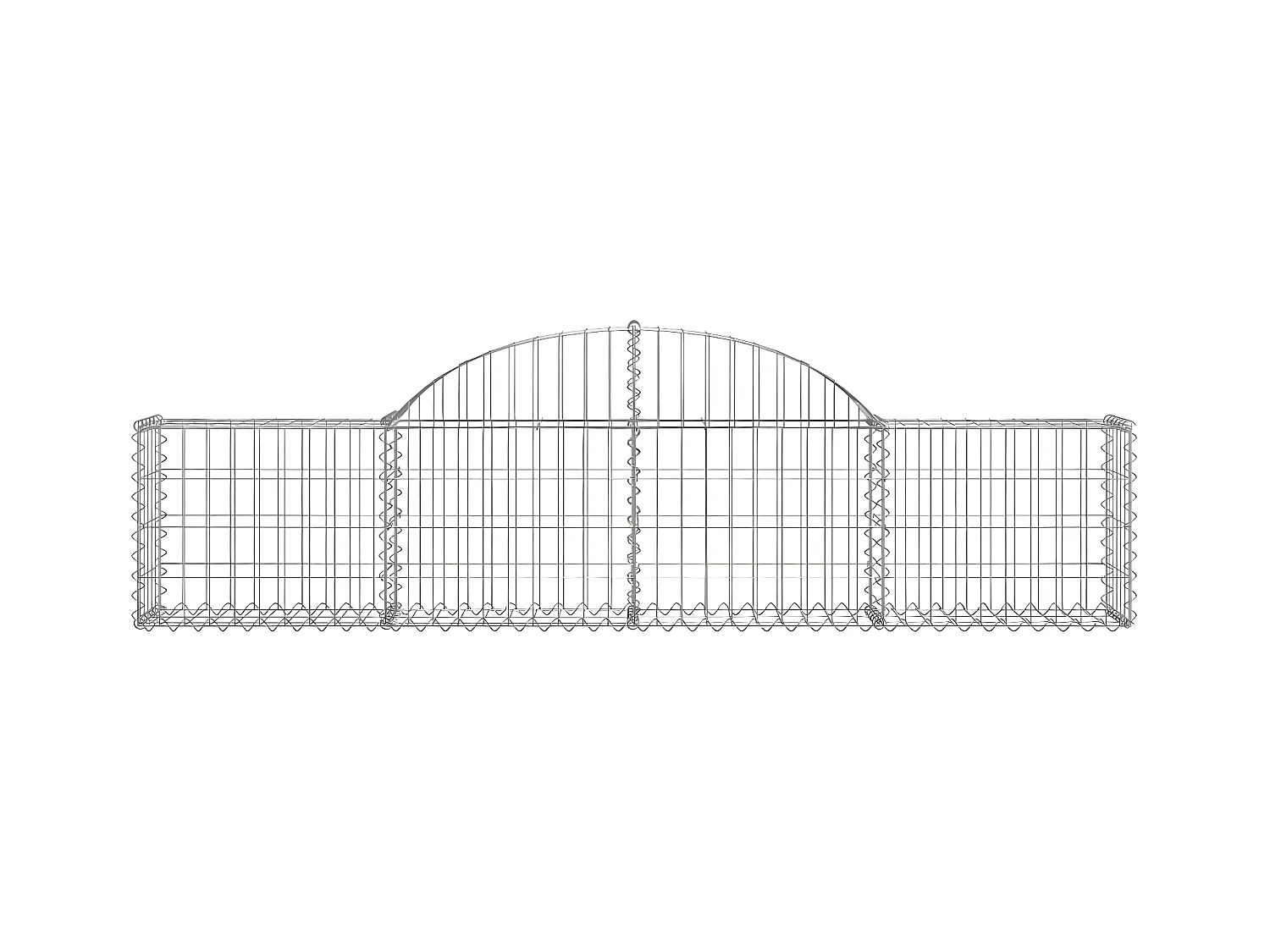 Schanskorven 6 st gewelfd 200x30x40/60 cm gegalvaniseerd ijzer
