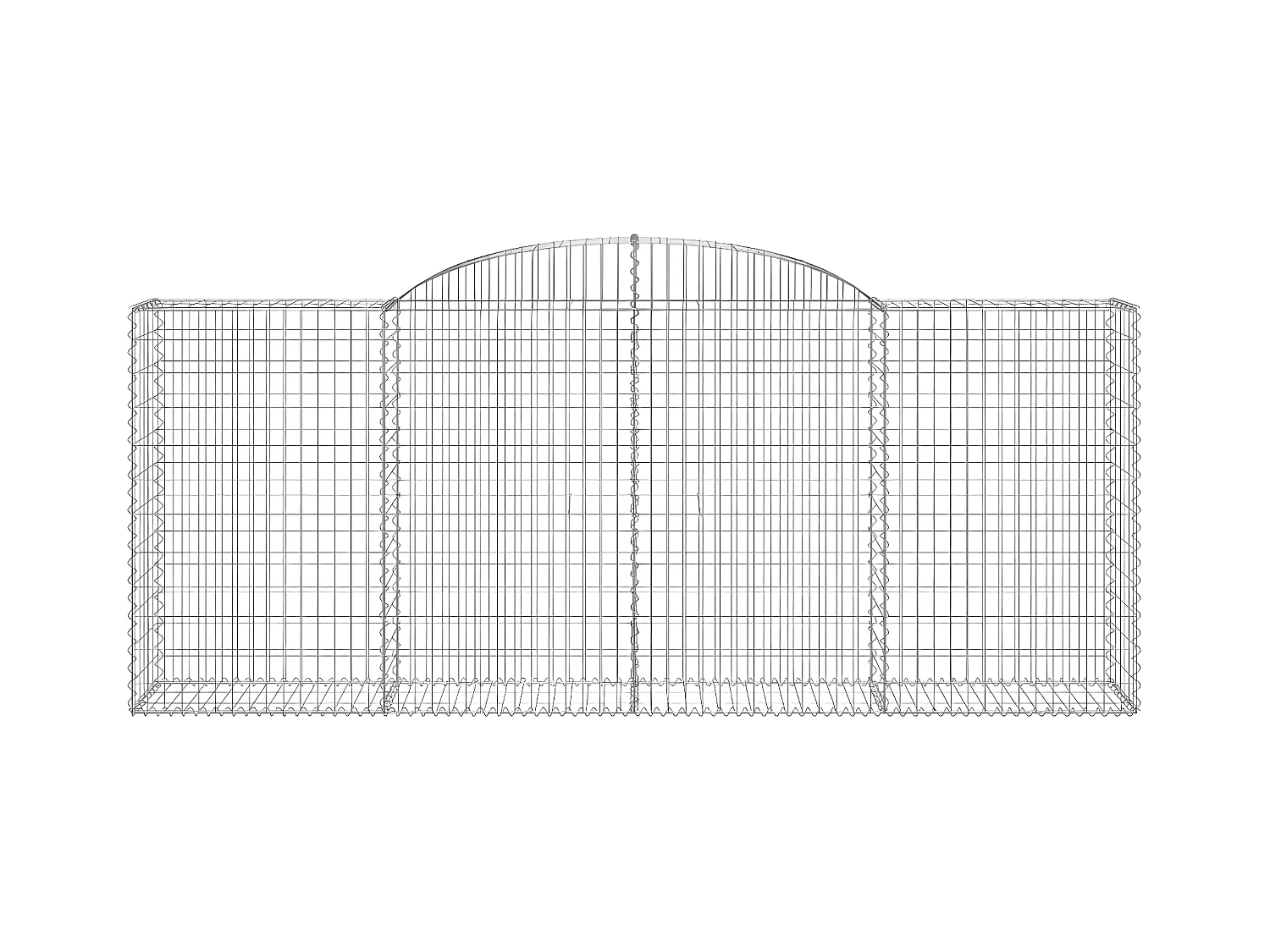 Paniers à gabions arqués 17 pièces 300x50x120/140 cm fer galvanisé