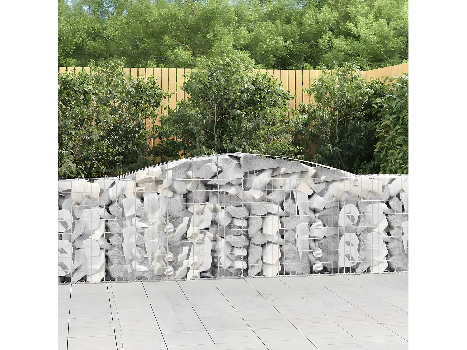 Cesta de gaviones forma arco hierro galvanizado 400x30x80/100cm