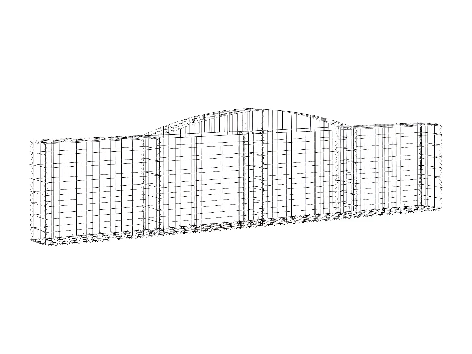 Panier de gabions arqué 400x30x80/100 cm Fer galvanisé