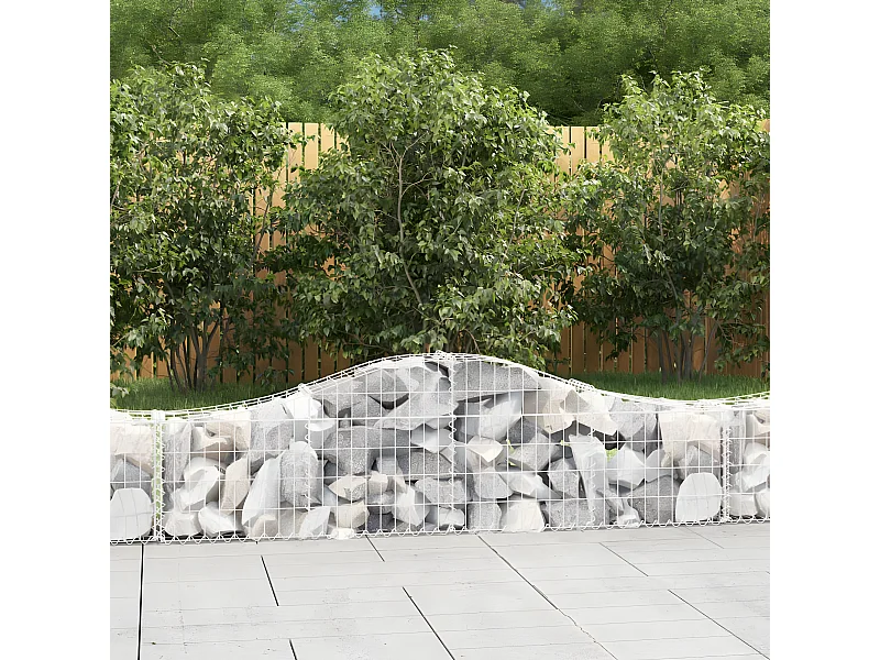 Panier de gabions arqué 200x30x40/60 cm Fer galvanisé