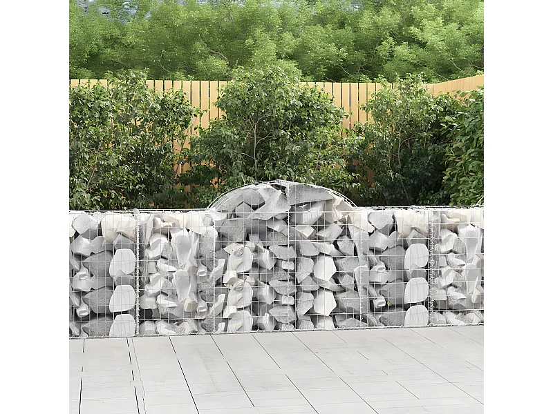 Panier de gabions arqué 200x50x80/100 cm Fer galvanisé