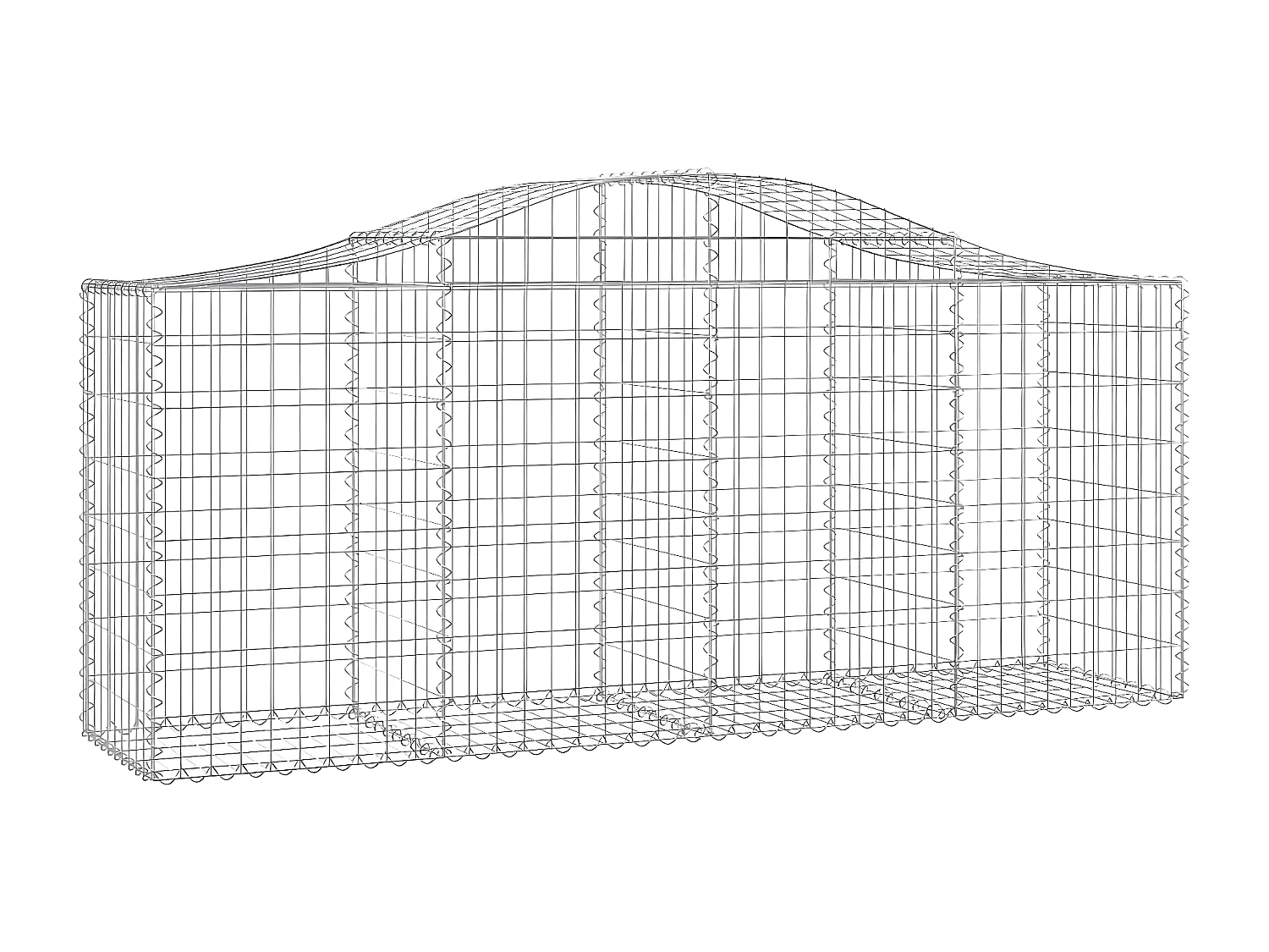 Paniers à gabions arqués 40 pièces 200x50x80/100 cm Fer galvanisé