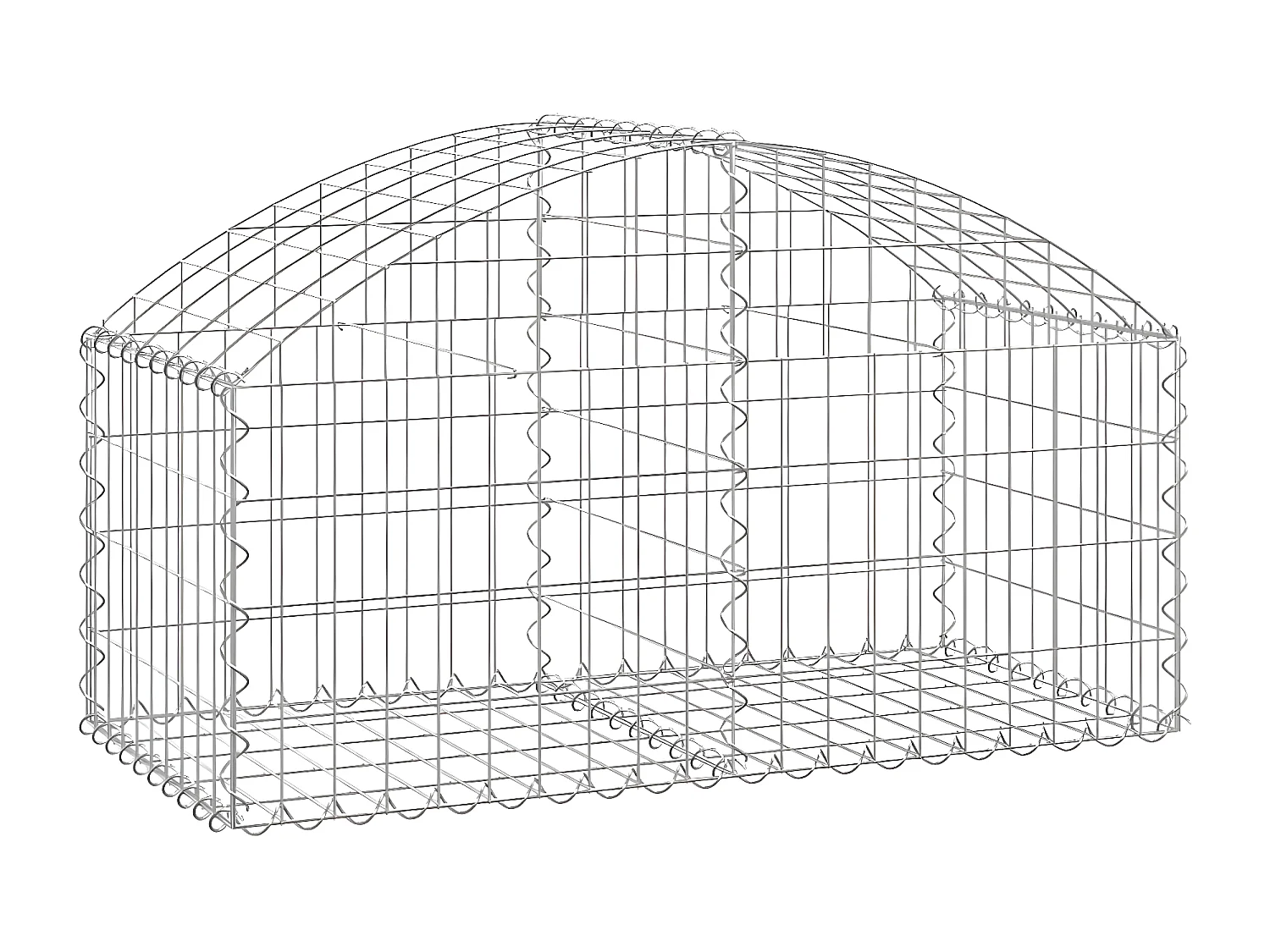Panier de gabions arqué 100x50x40/60 cm Fer galvanisé