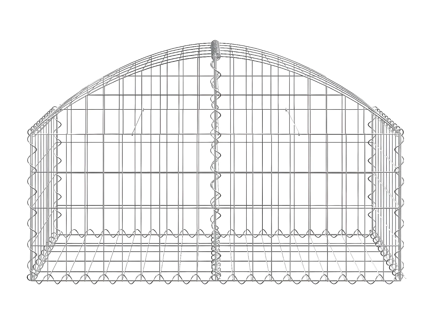 Panier de gabions arqué 100x50x40/60 cm Fer galvanisé