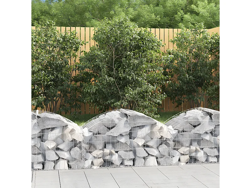 Panier de gabions arqué 100x50x40/60 cm Fer galvanisé