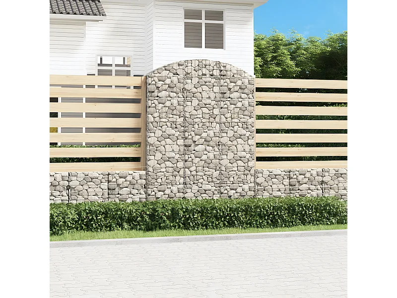 Panier de gabions arqué 150x30x200/220 cm Fer galvanisé