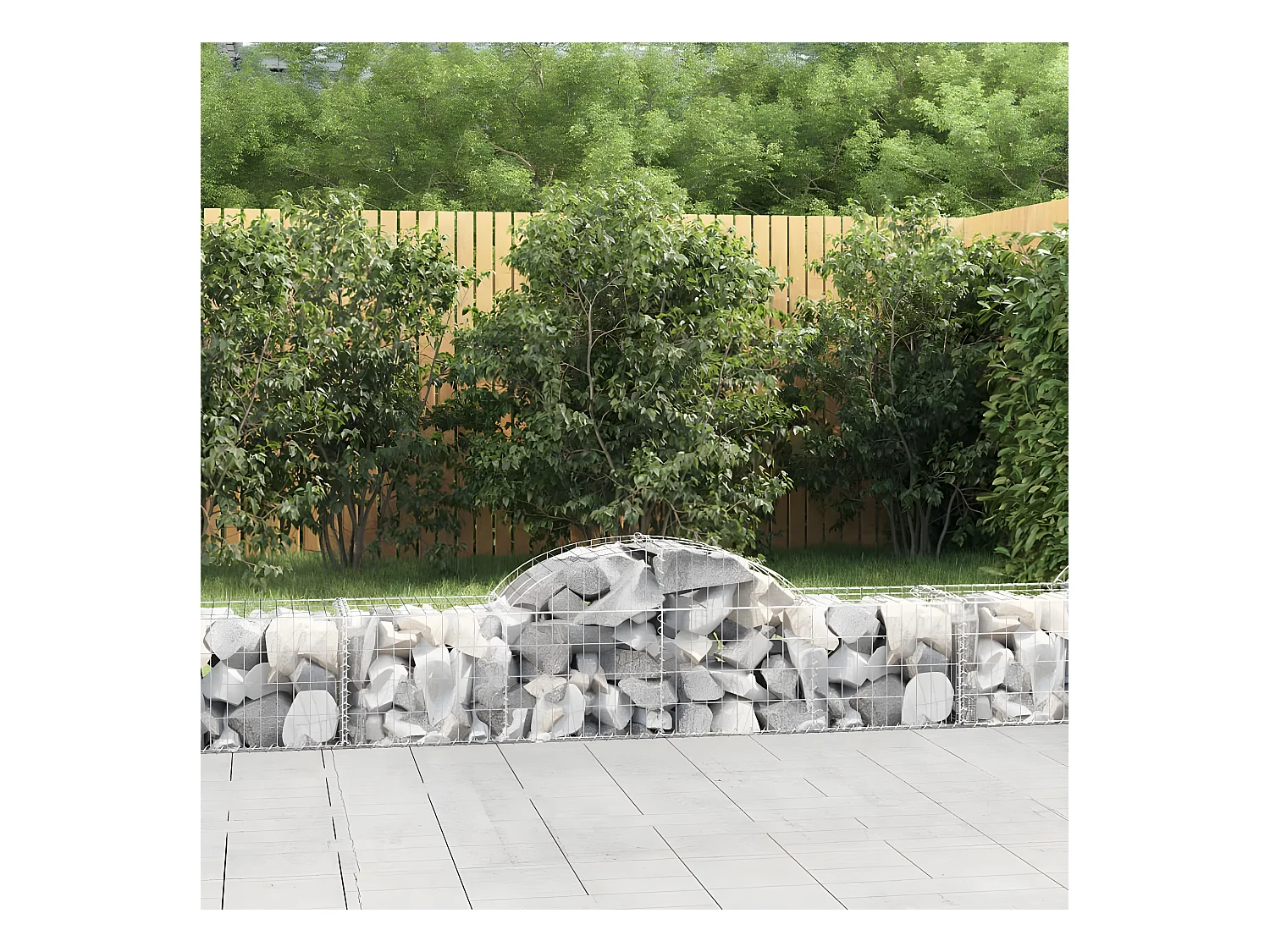 Cestas de gaviones 18 unidades forma de arco hierro 200x50x40/60 cm