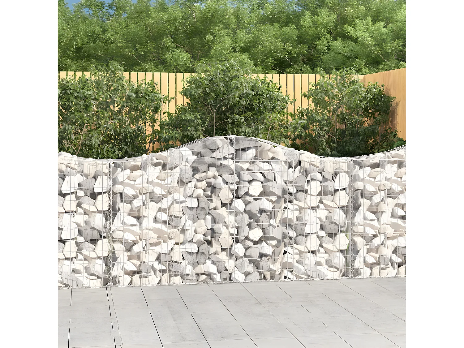 Cestos gabião arqueados 30 peças 200x30x100/120 ferro galvanizado