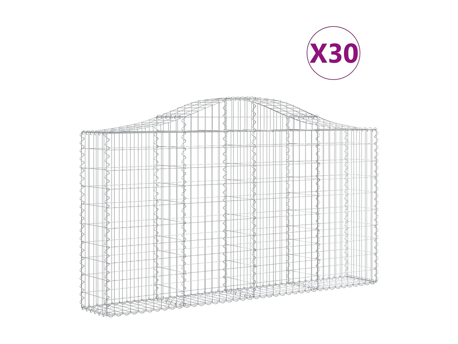 Cestos gabião arqueados 30 peças 200x30x100/120 ferro galvanizado