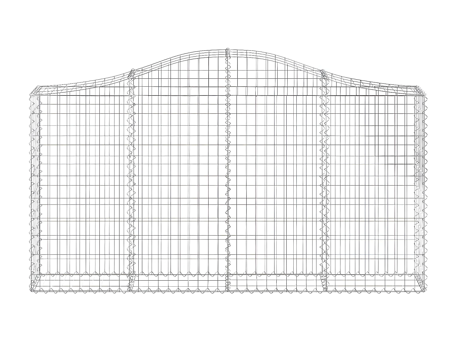 Cestos gabião arqueados 30 peças 200x30x100/120 ferro galvanizado
