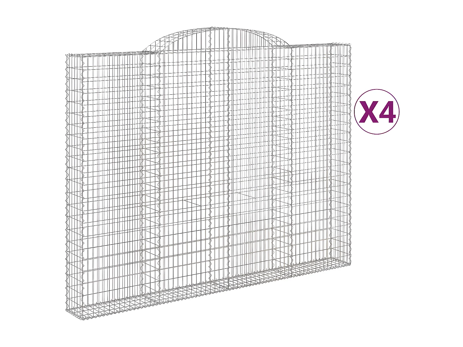 Schanskorven 4 st gewelfd 300x30x220/240 cm ijzer