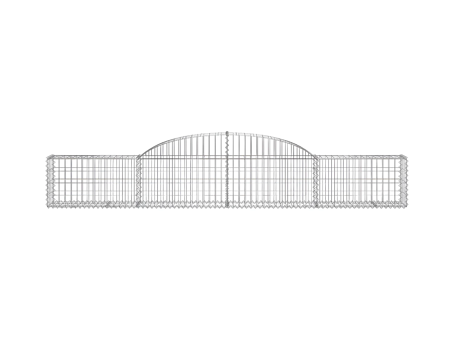 Paniers à gabions arqués 6 pièces 300x30x40/60 cm fer galvanisé