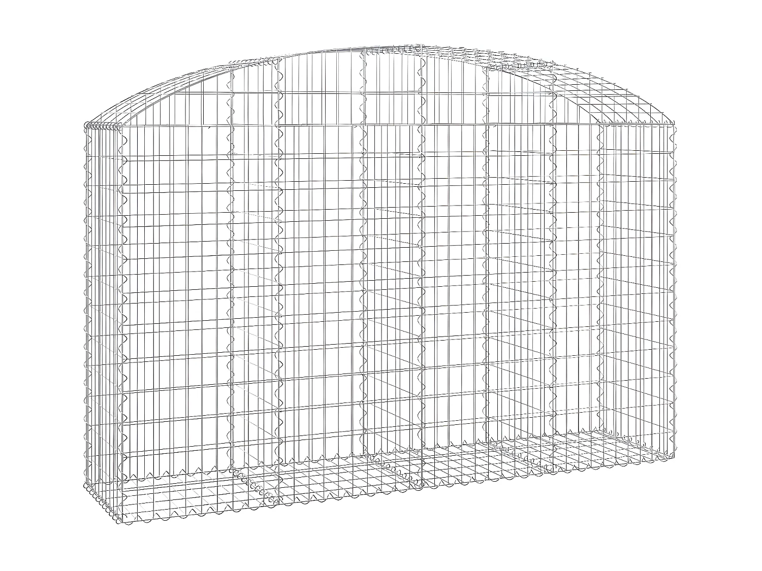 Panier de gabions arqué 200x50x120/140 cm Fer galvanisé