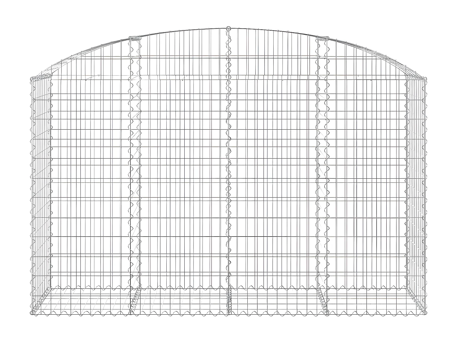 Panier de gabions arqué 200x50x120/140 cm Fer galvanisé
