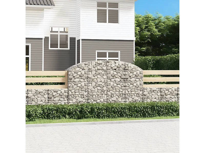 Panier de gabions arqué 200x50x120/140 cm Fer galvanisé
