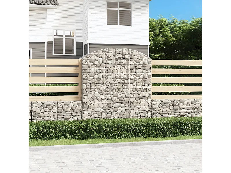 Cesta gaviones forma arco hierro galvanizado 150x50x160/180 cm