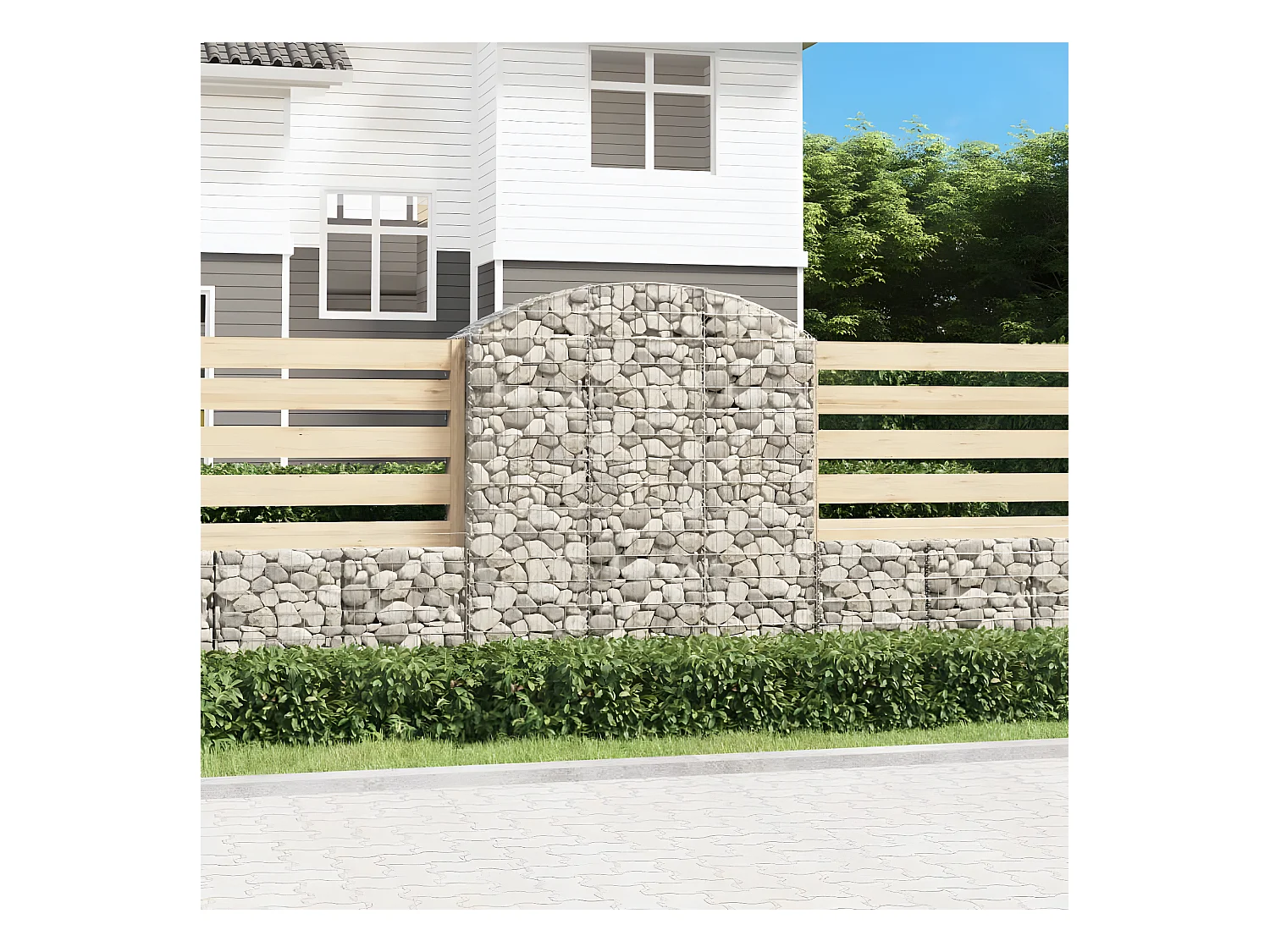 Panier de gabions arqué 150x50x160/180 cm Fer galvanisé