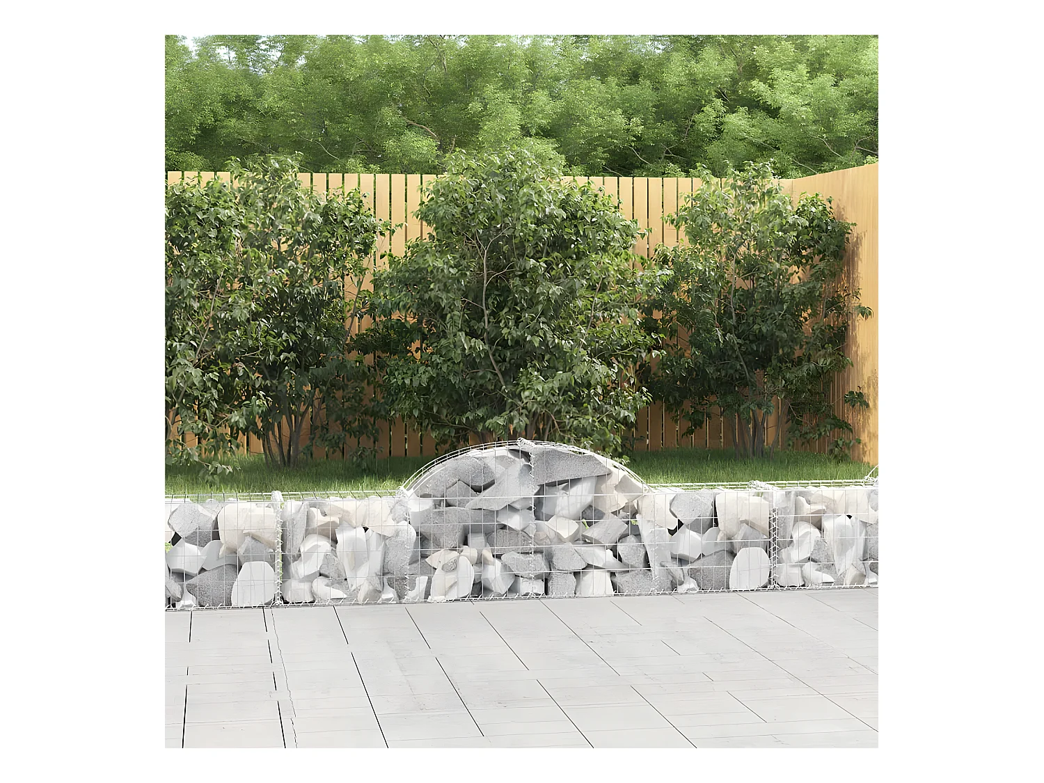 Paniers à gabions arqués 4 pièces 200x30x40/60 cm Fer galvanisé