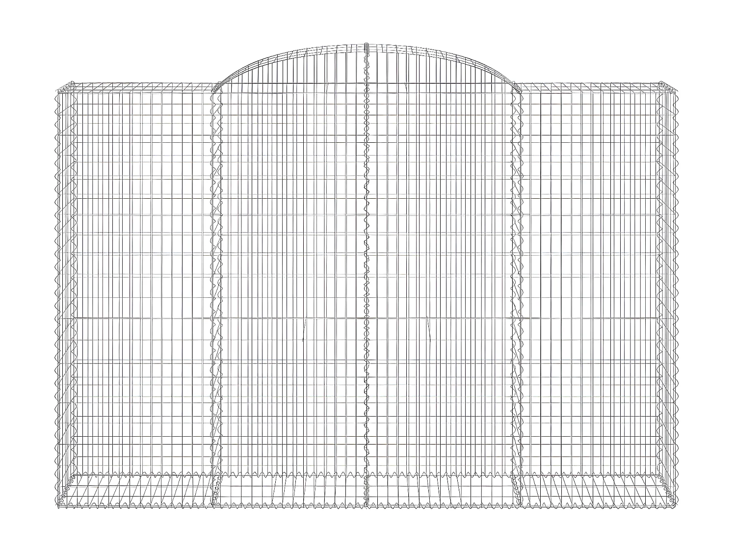 Panier de gabions arqué 300x50x200/220 cm Fer galvanisé
