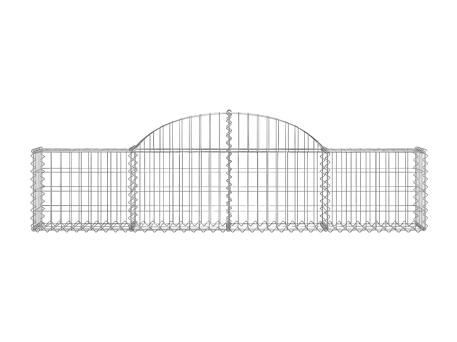 Paniers à gabions arqués 20 pièces 200x30x40/60 cm Fer galvanisé